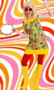 178.38✪ groovy Hippie Mini Kleid Kostüm 60er 70er Jahre Flower Power Herzen bunt Gr. 38